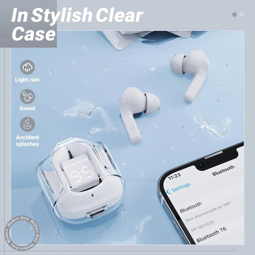 T6 Crystal Wireless Earphones سماعات أذن لاسلكية كريستالية T6