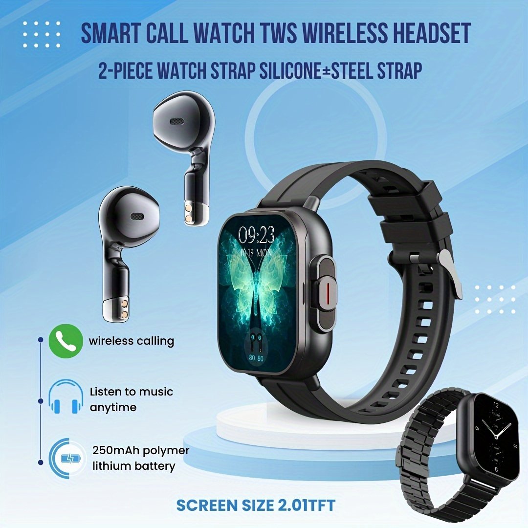 Smartwatch with Wireless Earbuds  ساعة ذكية مزودة بسماعات أذن لاسلكية