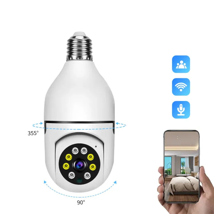 Night Vision Wireless Bulb Camera كاميرا رؤية ليلية لاسلكية على شكل لمبة