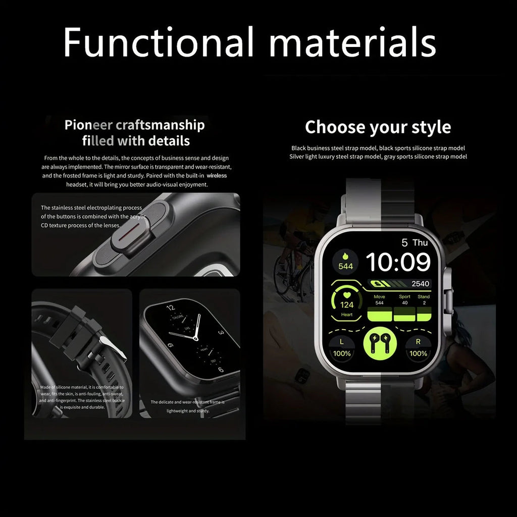 Smartwatch with Wireless Earbuds  ساعة ذكية مزودة بسماعات أذن لاسلكية