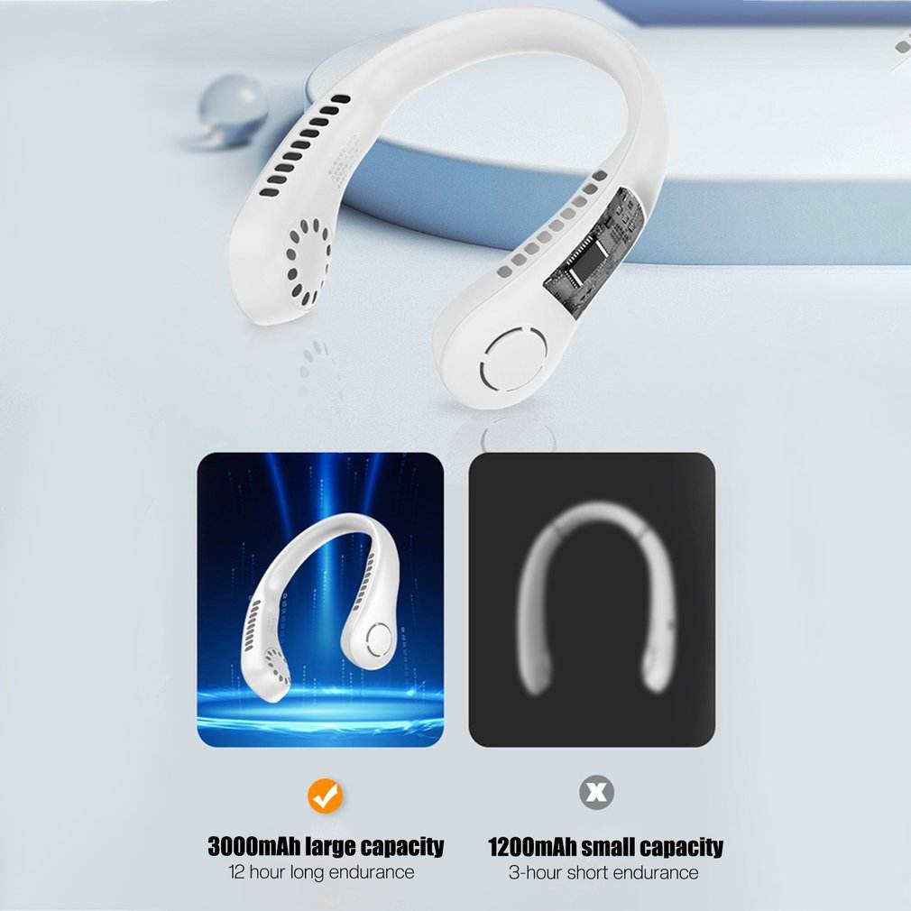 Portable Hanging Neck Fan Rechargeable  مروحة معلقة للرقبة قابلة للشحن