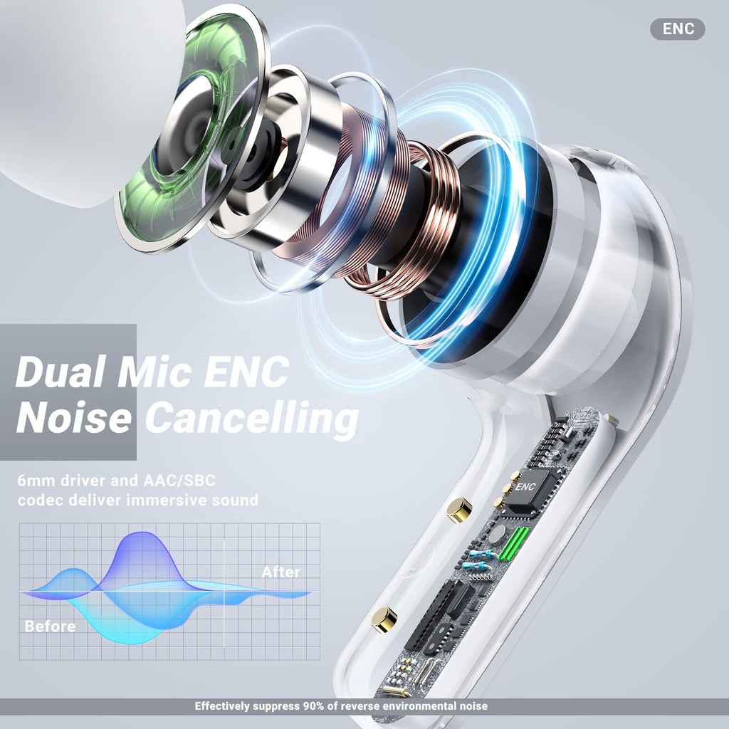 T6 Crystal Wireless Earphones سماعات أذن لاسلكية كريستالية T6
